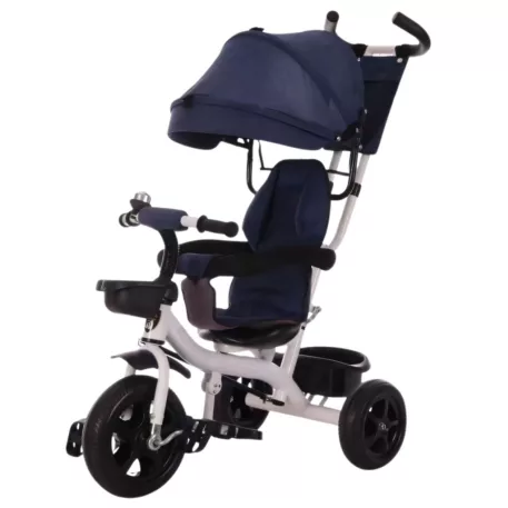 MK H-Trike Hero tricikli szülőkormánnyal és lábtartóval kék-fehér színben