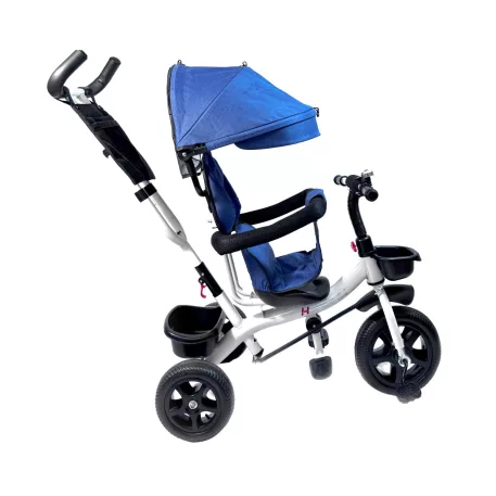 MK H-Trike Hero tricikli szülőkormánnyal és lábtartóval kék-fehér színben