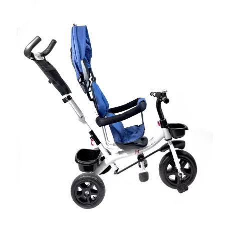 MK H-Trike Hero tricikli szülőkormánnyal és lábtartóval kék-fehér színben