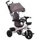 MK H-Trike Hero tricikli szülőkormánnyal és lábtartóval szürke-fehér színben