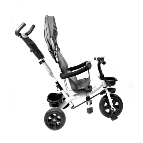 MK H-Trike Hero tricikli szülőkormánnyal és lábtartóval szürke-fehér színben