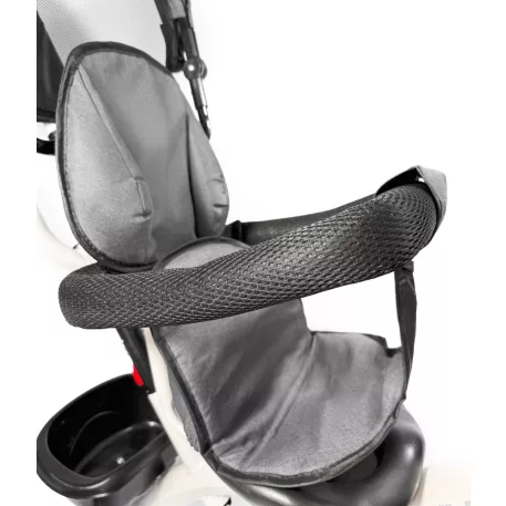 MK H-Trike Hero tricikli szülőkormánnyal és lábtartóval szürke-fehér színben