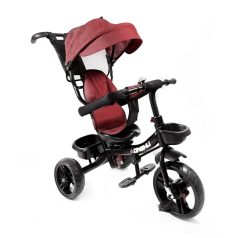   MK H-Trike Hurricane tricikli 360 fokban forgatható üléssel piros-fekete színben