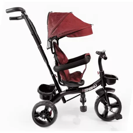 MK H-Trike Hurricane tricikli 360 fokban forgatható üléssel piros-fekete színben