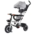 MK H-Trike Heaven tricikli szülőkormánnyal és lábtartóval szürke-fehér színben