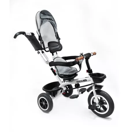 MK H-Trike Heaven tricikli szülőkormánnyal és lábtartóval szürke-fehér színben