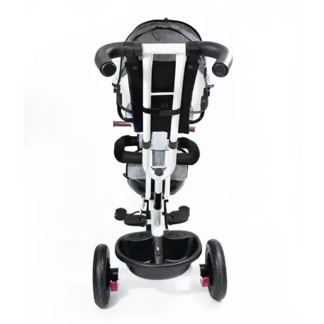 MK H-Trike Heaven tricikli szülőkormánnyal és lábtartóval szürke-fehér színben