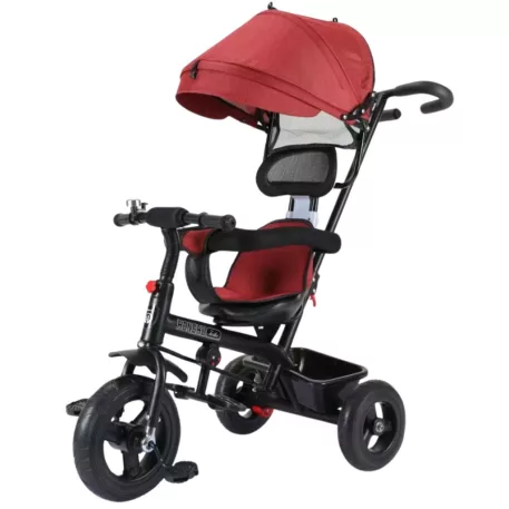 MK H-Trike Hunter tricikli szülőkormánnyal és lábtartóval piros-fekete színben