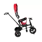 MK H-Trike Hunter tricikli szülőkormánnyal és lábtartóval piros-fekete színben