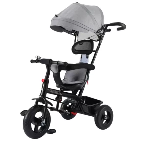 MK H-Trike Hunter tricikli szülőkormánnyal és lábtartóval szürke színben