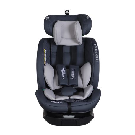 ISOFIX-es 360 -ban forgatható Mama Kiddies iSize Journey biztonsági autósülés (40–150 cm) szürke színben ajándék napvédővel