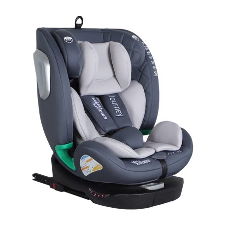 ISOFIX-es 360 -ban forgatható Mama Kiddies iSize Journey biztonsági autósülés (40–150 cm) szürke színben ajándék napvédővel