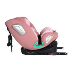   ISOFIX-es 360 -ban forgatható Mama Kiddies iSize Journey biztonsági autósülés (40–150 cm) pink színben ajándék napvédővel