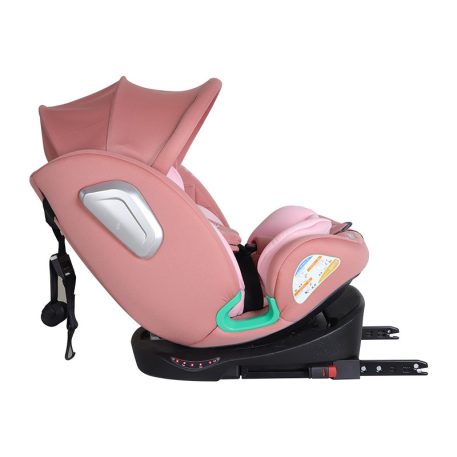 ISOFIX-es 360 -ban forgatható Mama Kiddies iSize Journey biztonsági autósülés (40–150 cm) pink színben ajándék napvédővel