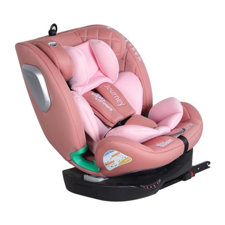 ISOFIX-es 360 -ban forgatható Mama Kiddies iSize Journey biztonsági autósülés (40–150 cm) pink színben ajándék napvédővel