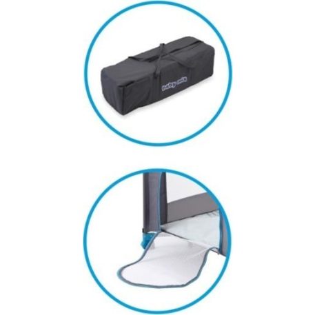 Baby Mix fix cestovná postieľka modrá so vzorom sovy