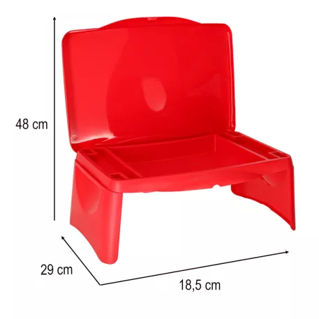 Összecsukható autós utazóasztal gyermekeknek tárolórekesszel – piros