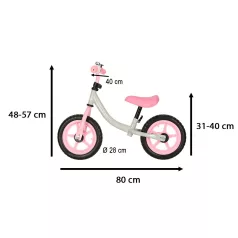   Trike Fix Balance Futóbicikli - fehér-rózsaszín, 80-108 cm