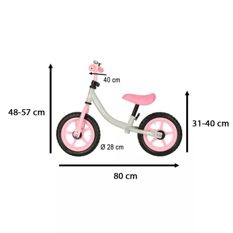 Trike Fix Balance Futóbicikli - fehér-rózsaszín, 80-108 cm