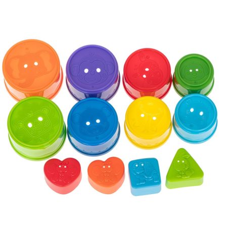 Világítótorony alakú építőjáték nyuszival a tetején