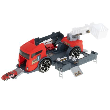 2 az 1-ben tűzoltóautó és garázs, 2 autóval