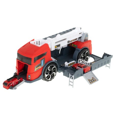 2 az 1-ben tűzoltóautó és garázs, 2 autóval