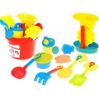 Műanyag homokozószett élénk színekben