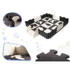 25db-os habszivacs puzzle szőnyeg fekete-fehér színben