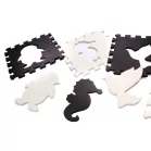 25db-os habszivacs puzzle szőnyeg fekete-fehér színben