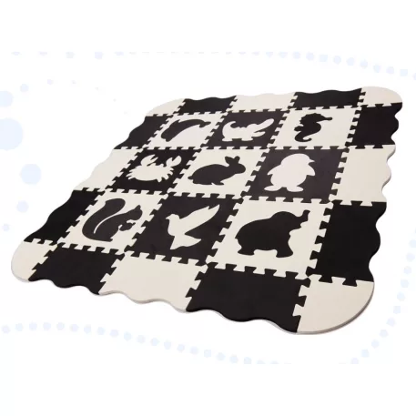 25db-os habszivacs puzzle szőnyeg fekete-fehér színben