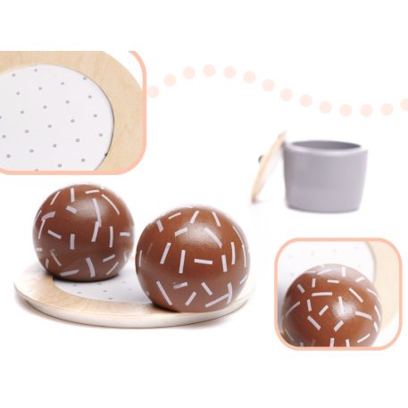 Fából készült 2 személyes játék teáskészlet