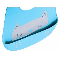 Cicás szilikon előke kék színben