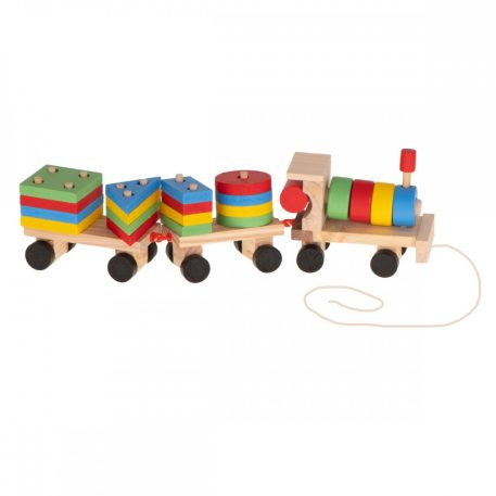 Fa készségfejlesztő vonat 30 cm