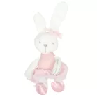 Plüss kabala nyúl rózsaszín ruhában 42cm