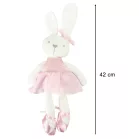 Plüss kabala nyúl rózsaszín ruhában 42cm