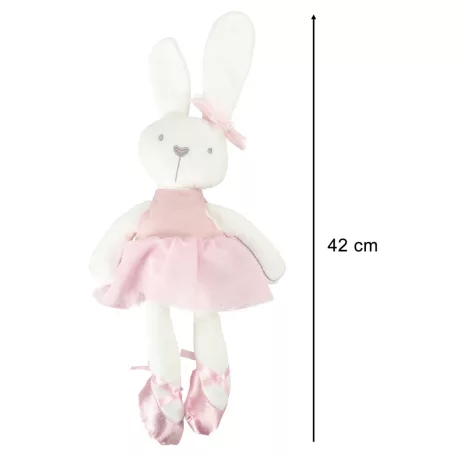 Plüss kabala nyúl rózsaszín ruhában 42cm