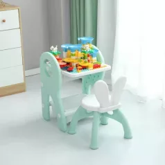    Mama Kiddies® Funny többfunkciós játékasztal zöld színben ajándék játékkészlettel és filctollakkal