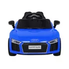 Audi R8 elektromos autó dupla motorral kék színben szülői távirányítóval eko bőr üléssel
