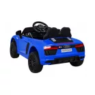 Audi R8 elektromos autó dupla motorral kék színben szülői távirányítóval eko bőr üléssel