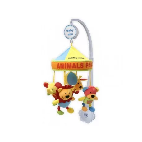 Baby Mix plyšová rotačná a hudobná hračka na postieľku s postavičkami