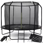 SkyFlyer 304 cm-es profi belső hálós trambulin fekete színben + AJÁNDÉK létra