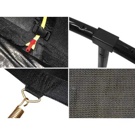 SkyFlyer 304 cm-es profi belső hálós trambulin fekete színben + AJÁNDÉK létra