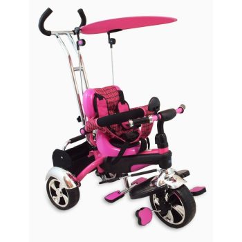 Baby Mix Maxi Trike Pink prémium tricikli tolókarral, sárvédővel és lábtartóval
