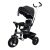 Baby Mix Rider detská trojkolka s otočným sedadlom o 360° s vodiacou páčkou a opierkou na nohy v čiernej farbe