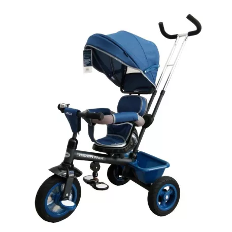 Baby Mix Rider tricikli tolókarral és lábtartóval kék színben (360°-ban forgatható ülés)