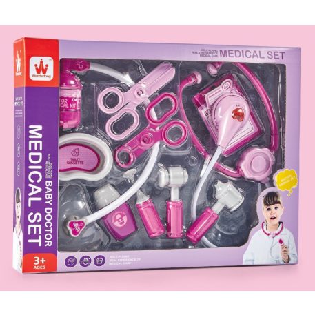 Játék orvosi szett rengeteg kiegészítővel – rózsaszín