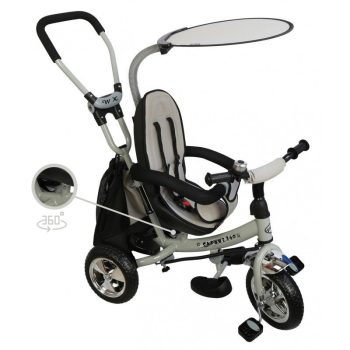 Baby Mix Trike 360 Grey prémium tricikli tolókarral és lábtartóval