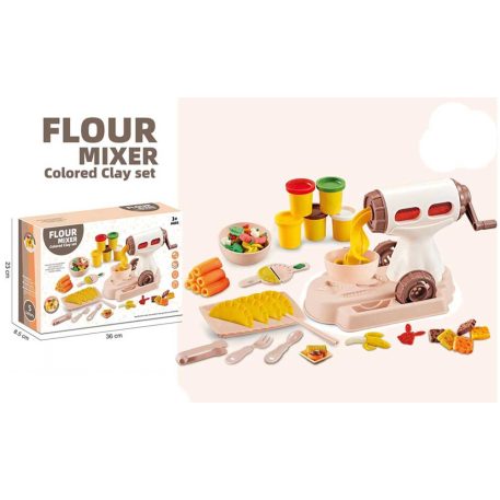 Klasszikus tésztakészítő gép gyerekeknek színes gyurmával és kiegészítőkkel
