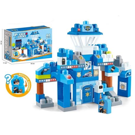 80 darabos építőjáték készlet rendőrségi temetikával