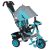 Baby Mix Lux Trike tricikli tolókarral és lábtartóval szürke-kék színben (zenélő műszerfal és fények)